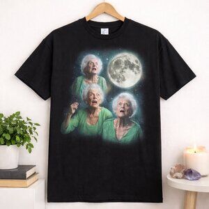 Three Grandmas Howling at the Moon Funny Graphic Tee | Novelty Humor T-Shirt
